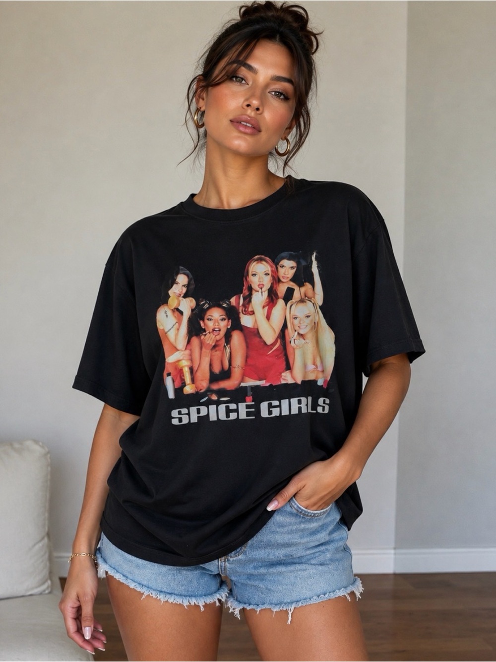 Vintage Spice Girls Black Graphic Tee